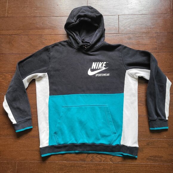 NIKE Sportswear Spell Out Hoodie Retro Top Pullover Jumper Logo Size Large - Picture 1 of 16